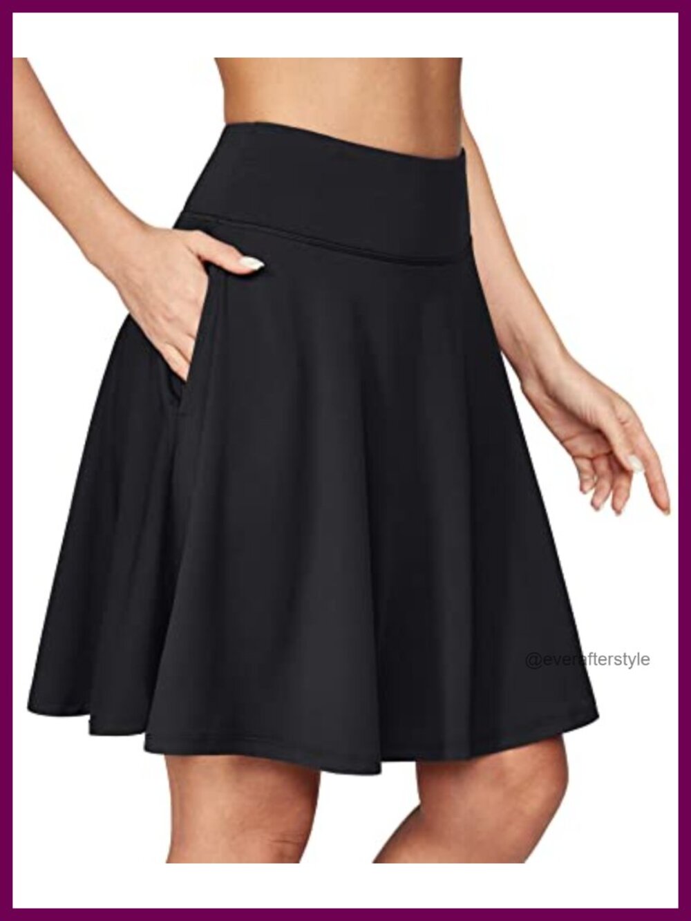 IUGA 20'' Knee Length Skorts for Women with Pockets Skirt with Shorts Underneath